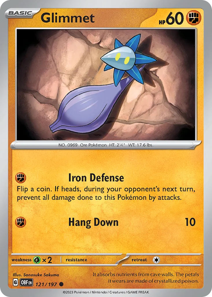 Glimmet #121, Obsidian Flames Reverse Holo