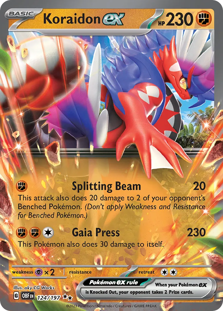Koraidon ex #124, Obsidian Flames