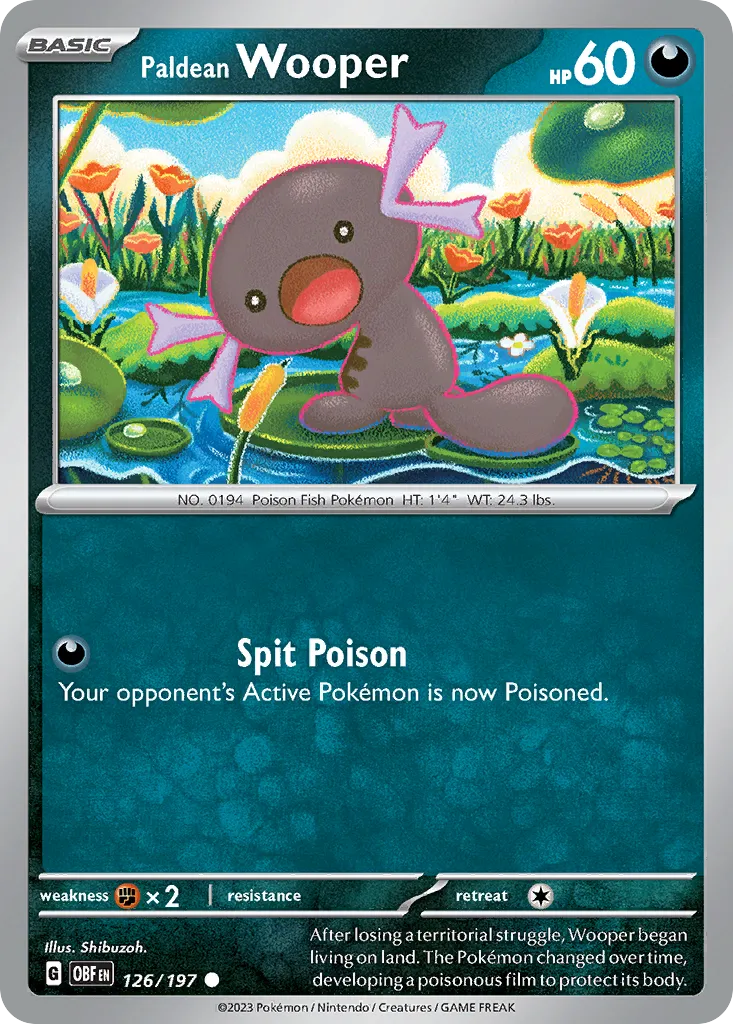 Paldean Wooper #126, Obsidian Flames