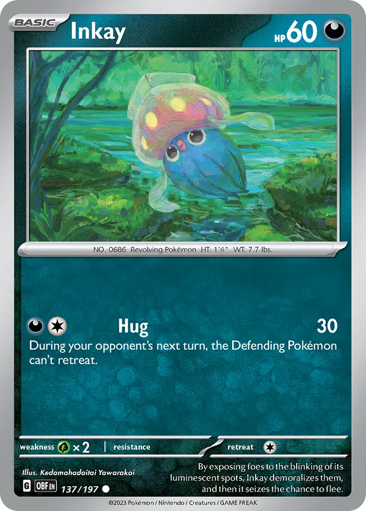 Inkay #137, Obsidian Flames Reverse Holo