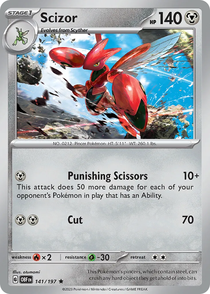 Scizor #141, Obsidian Flames