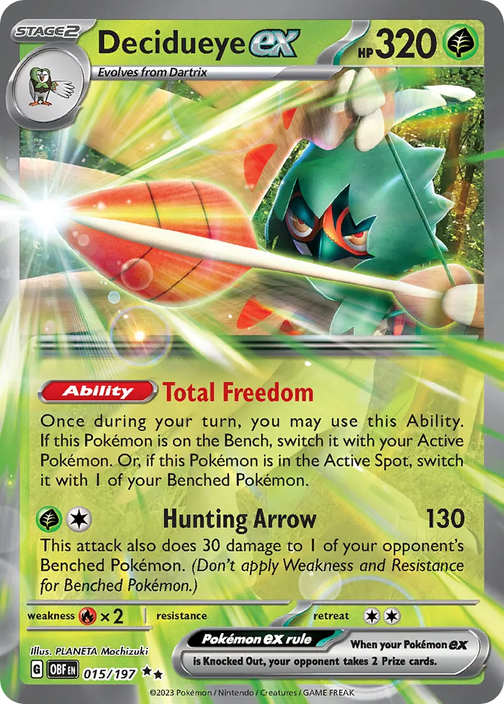 Decidueye ex #15, Obsidian Flames