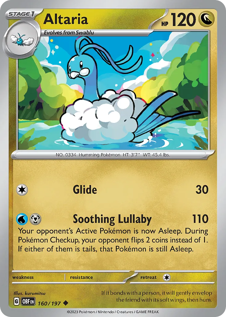 Altaria #160, Obsidian Flames Reverse Holo