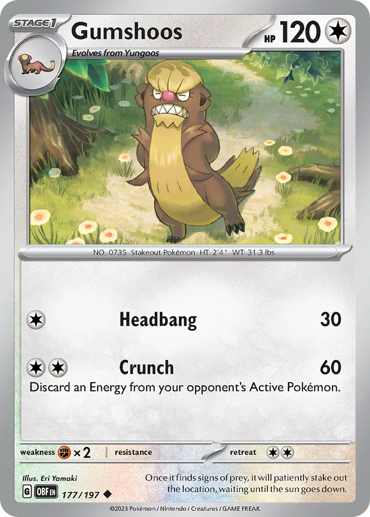 Gumshoos #177, Obsidian Flames Reverse Holo