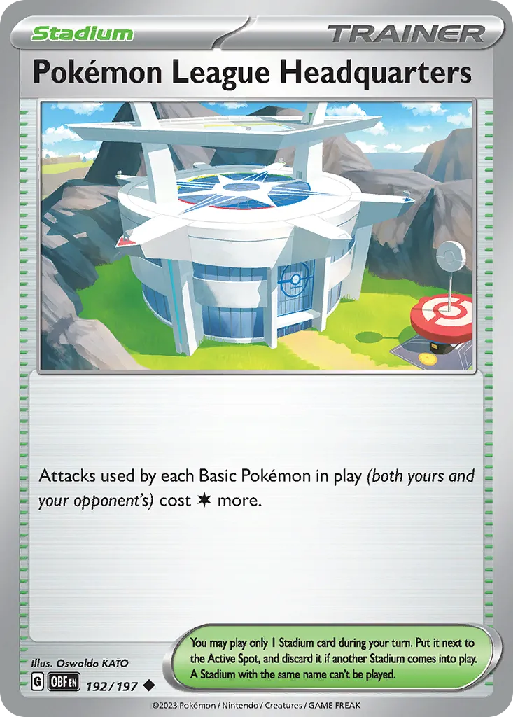 Pokémon League Headquarters #192, Obsidian Flames Reverse Holo