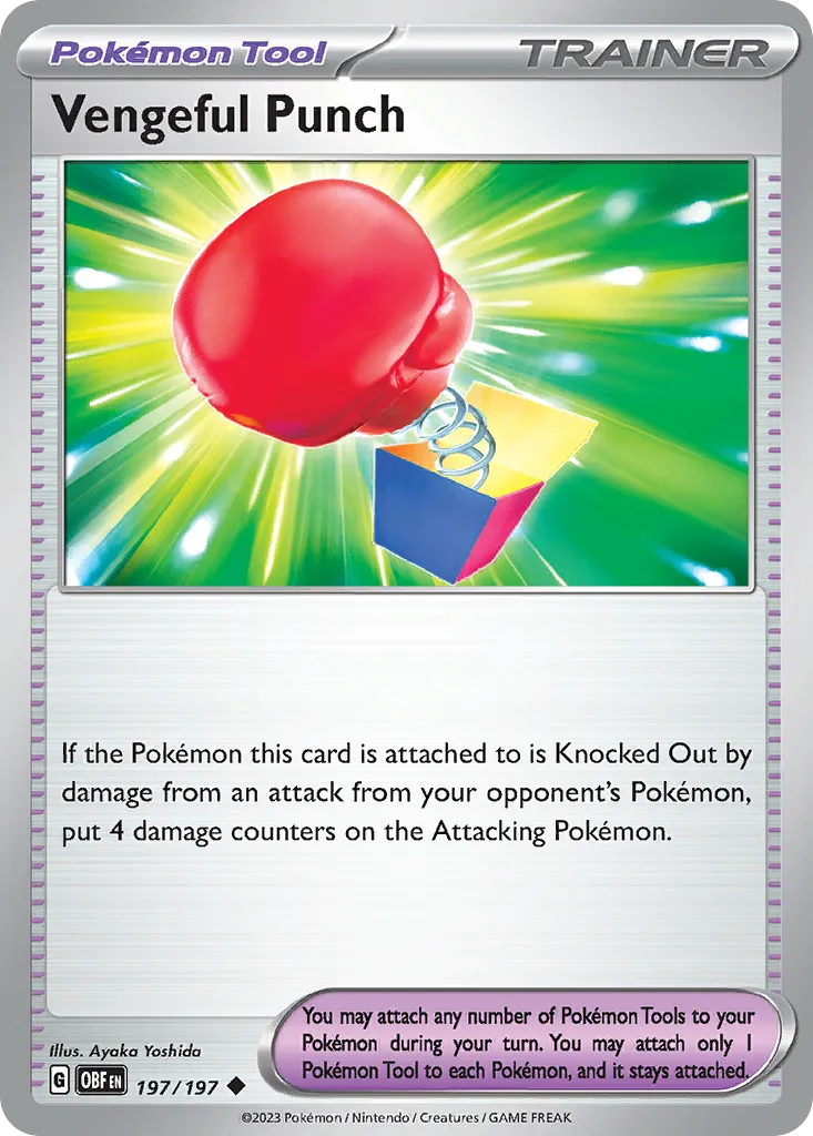 Vengeful Punch #197, Obsidian Flames Reverse Foil