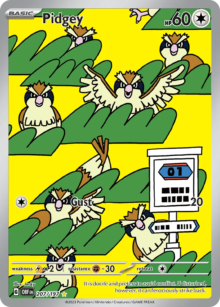 Pidgey #207, Obsidian Flames Illustration Rare