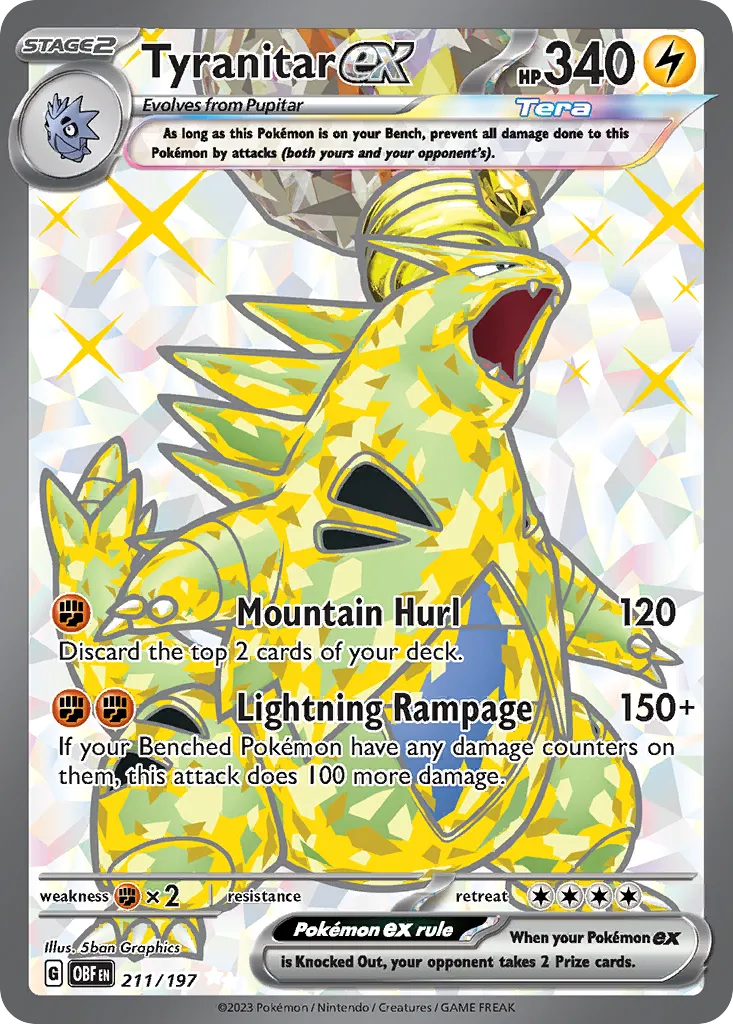 Tyranitar ex #211, Obsidian Flames Ultra Rare