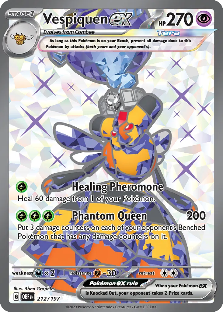 Vespiquen ex #212, Obsidian Flames Ultra Rare