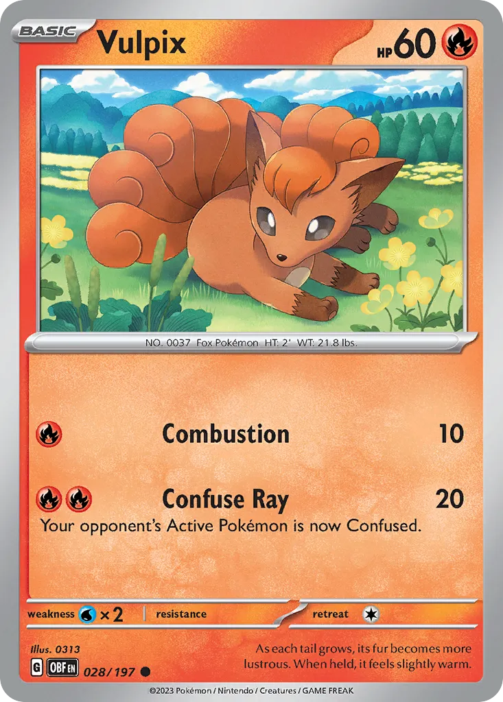 Vulpix #28, Obsidian Flames