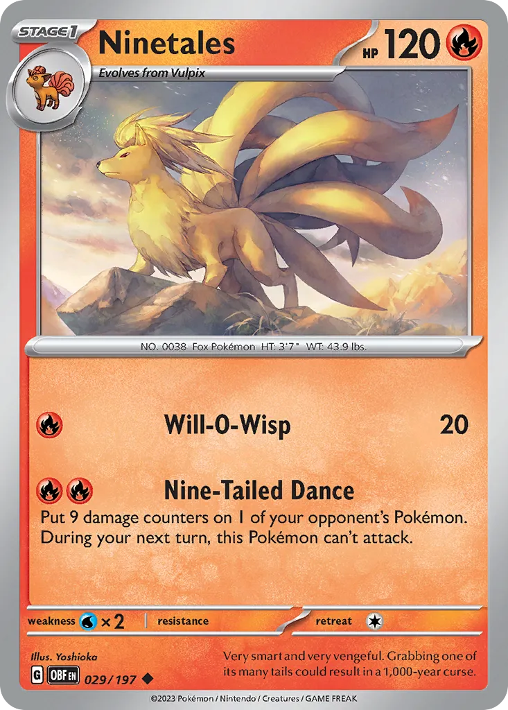 Ninetales #29, Obsidian Flames Reverse Holo