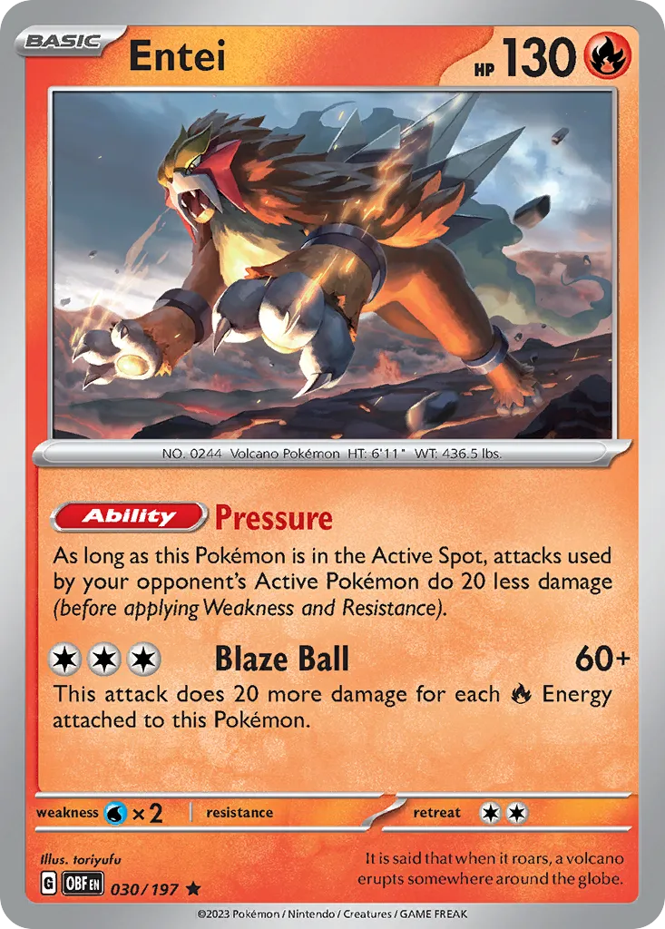 Entei #30, Obsidian Flames