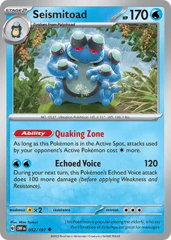 Seismitoad #52, Reverse Holo