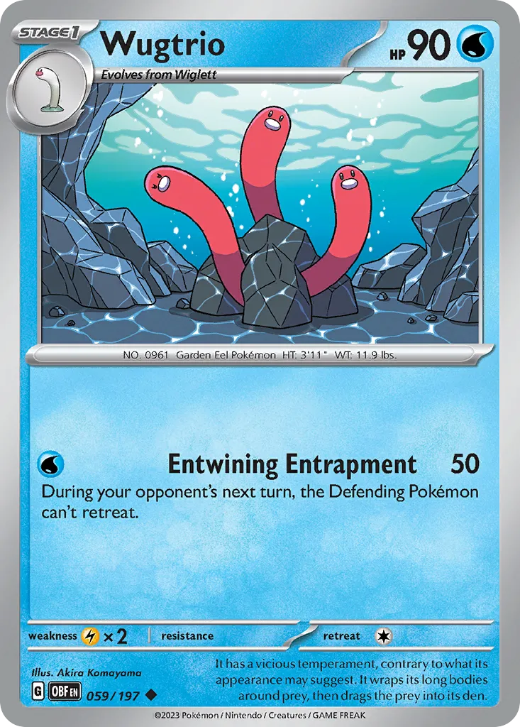 Wugtrio #59, Obsidian Flames Reverse Holo