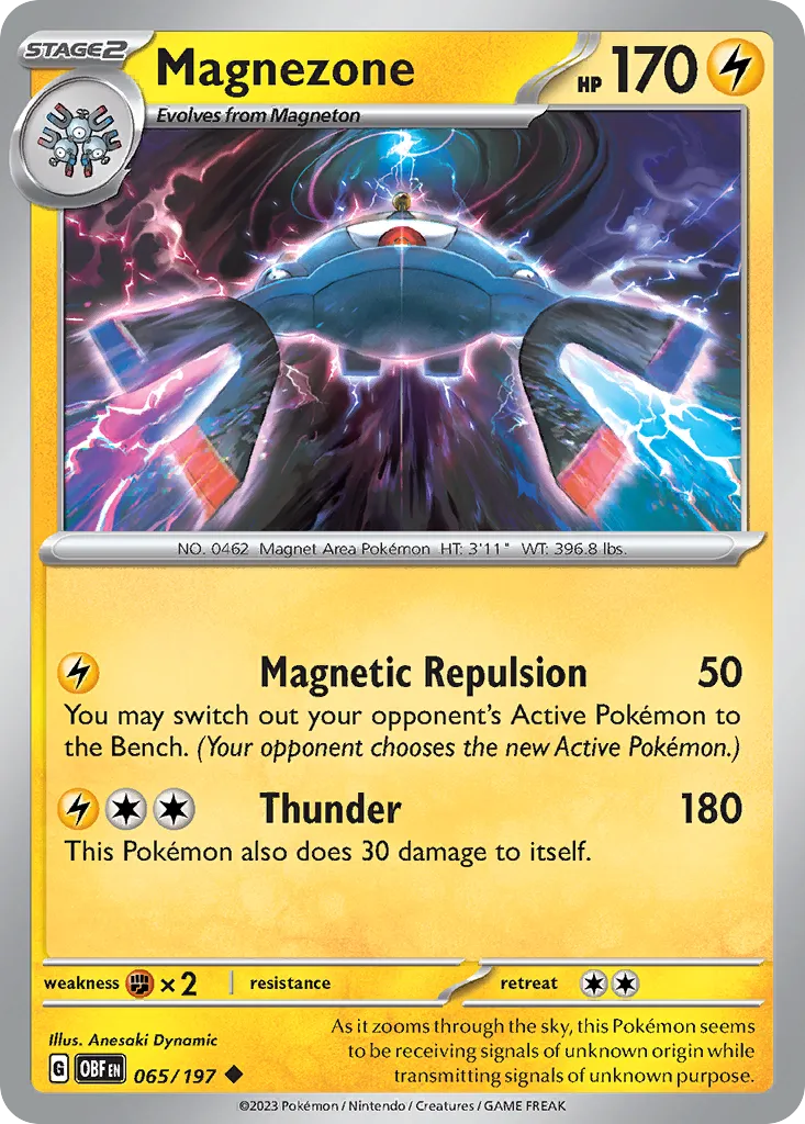 Magnezone #65, Obsidian Flames Reverse Holo