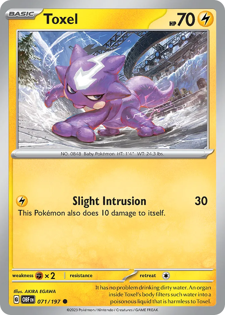 Toxel #71, Obsidian Flames Reverse Holo
