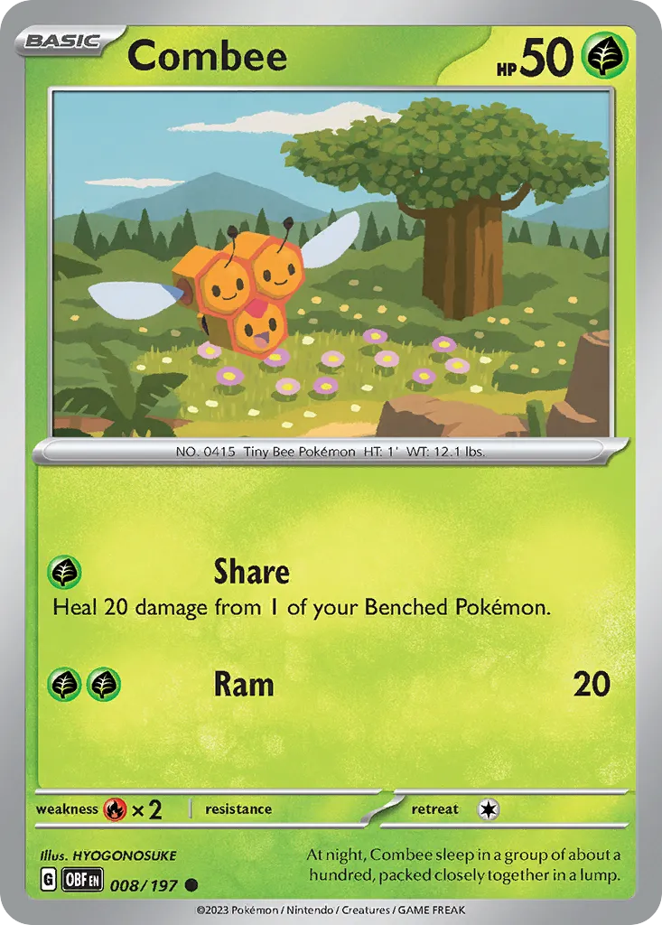 Combee #8, Obsidian Flames Reverse Holo