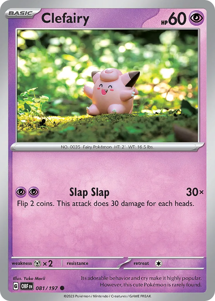 Clefairy #81, Obsidian Flames Reverse Holo