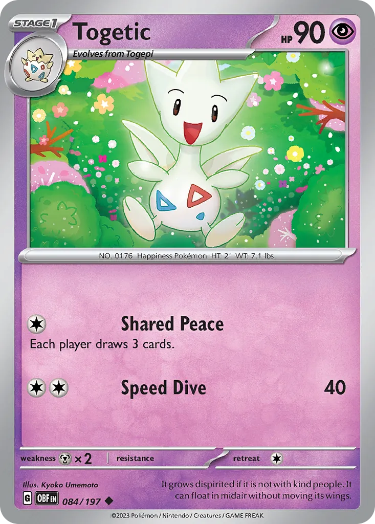 Togetic #84, Obsidian Flames Reverse Holo