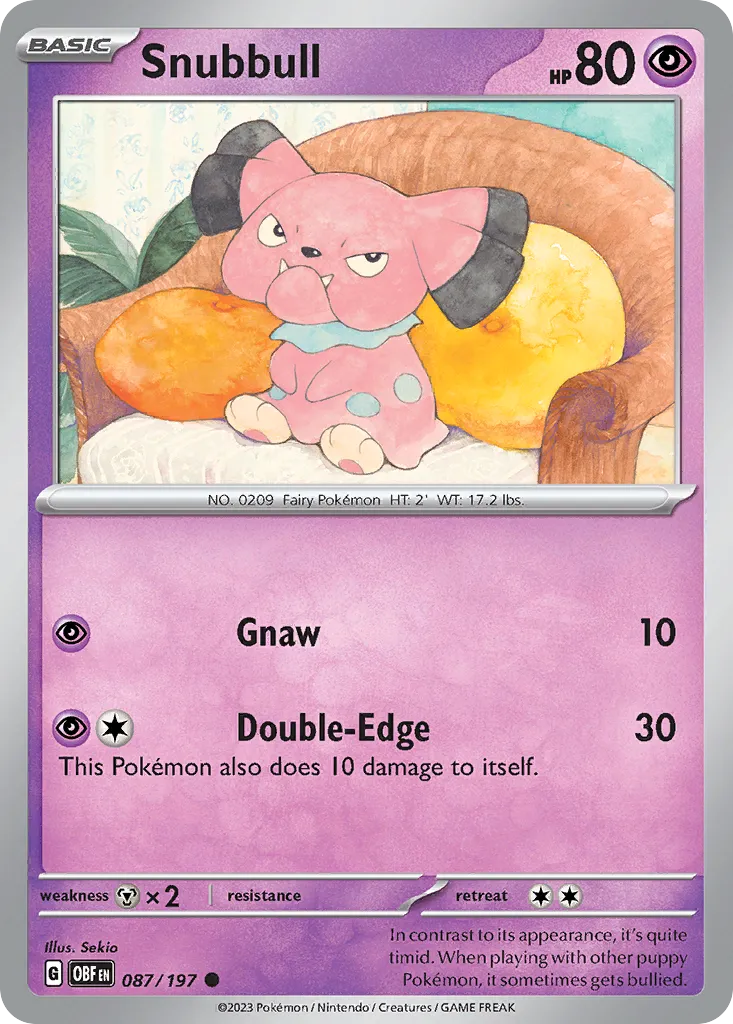 Snubbull #87, Obsidian Flames Reverse Holo