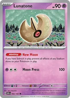Lunatone #92, Reverse Holo