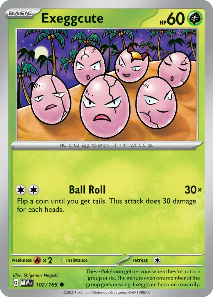 Exeggcute #102, 151 Reverse Holo