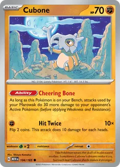 Cubone #104, Reverse Holo