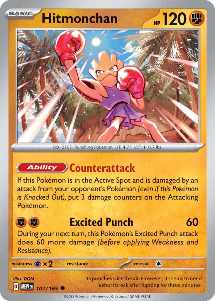 Hitmonchan #107, 151 Reverse Holo