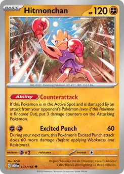 Hitmonchan #107, Reverse Holo