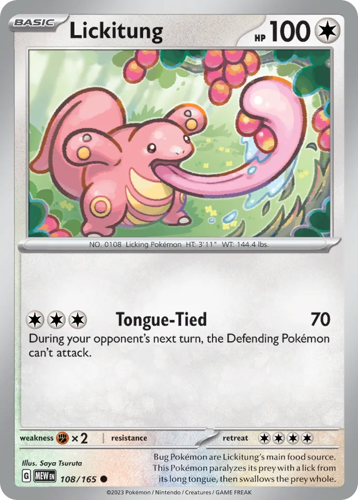 Lickitung #108, 151 Reverse Holo
