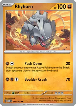 Rhyhorn #111, Reverse Holo