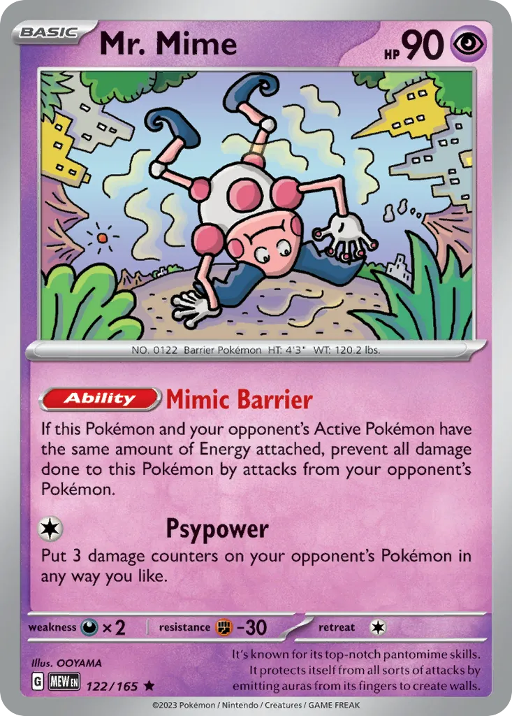 Mr. Mime #122, 151 Reverse Holo