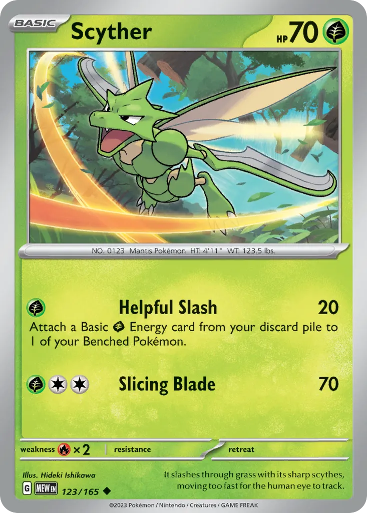 Scyther #123, 151 Reverse Holo