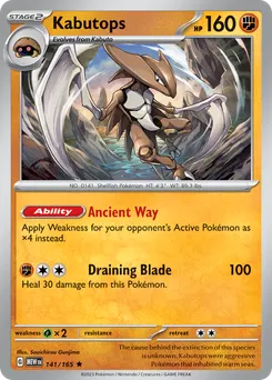 Kabutops #141, Reverse Holo