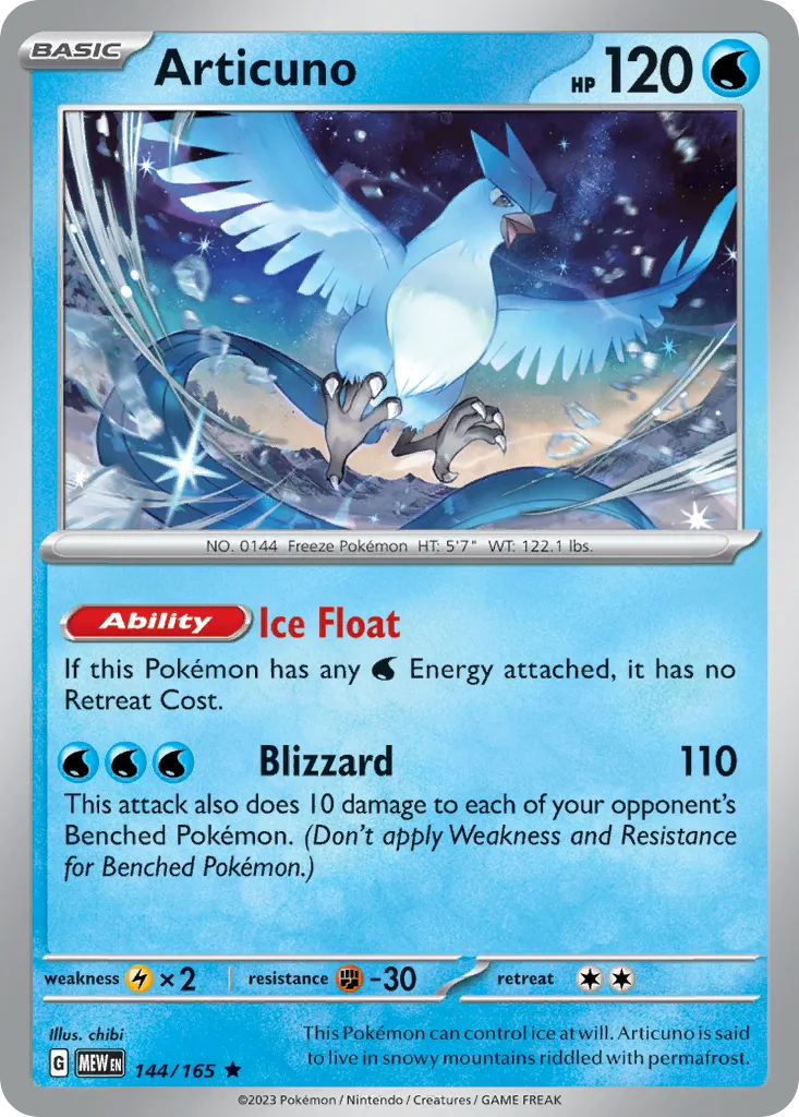 Articuno #144, 151 Reverse Holo