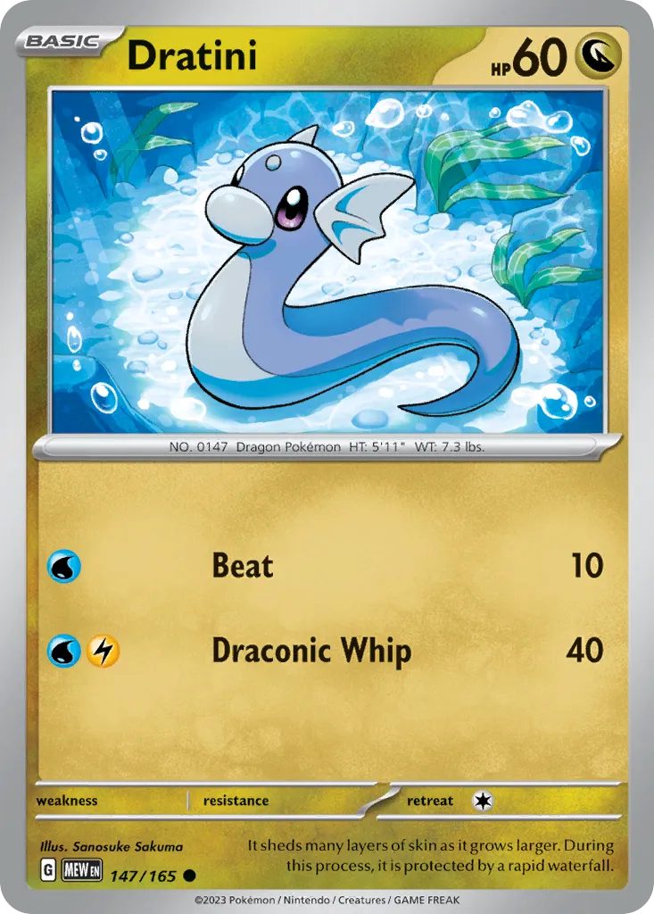 Dratini #147, 151 Reverse Holo