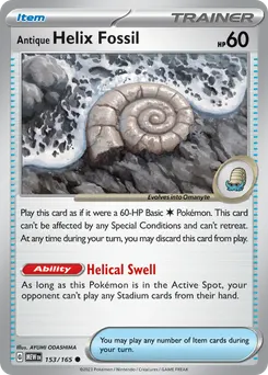 Antique Helix Fossil #153, Reverse Holo