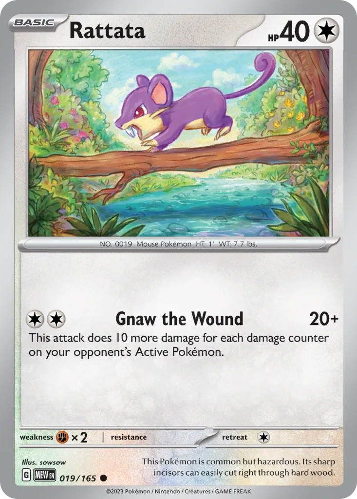 Rattata #19, 151 Reverse Holo