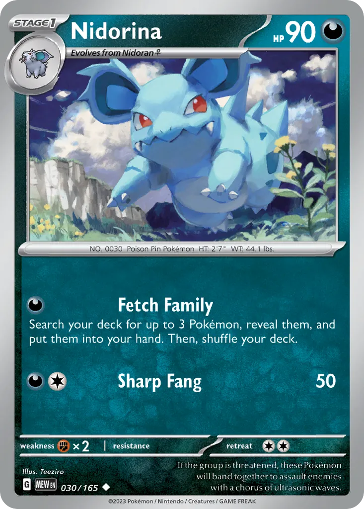 Nidorina #30, 151 Reverse Holo