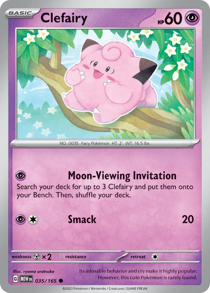 Clefairy #35, 151 Reverse Holo