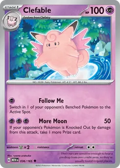 Clefable #36, Reverse Holo