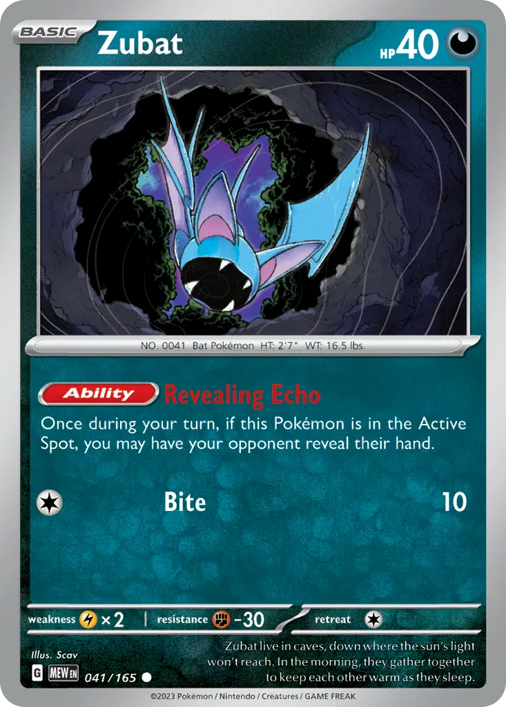 Zubat #41, 151 Reverse Holo