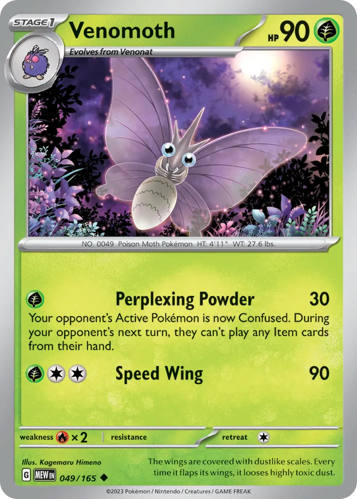 Venomoth #49, 151 Reverse Holo