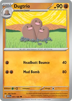 Dugtrio #51, Reverse Holo