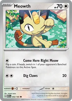 Meowth #52, Reverse Holo