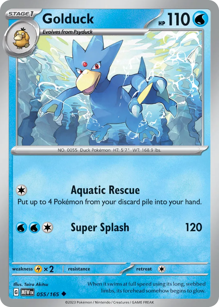 Golduck #55, 151 Reverse Holo