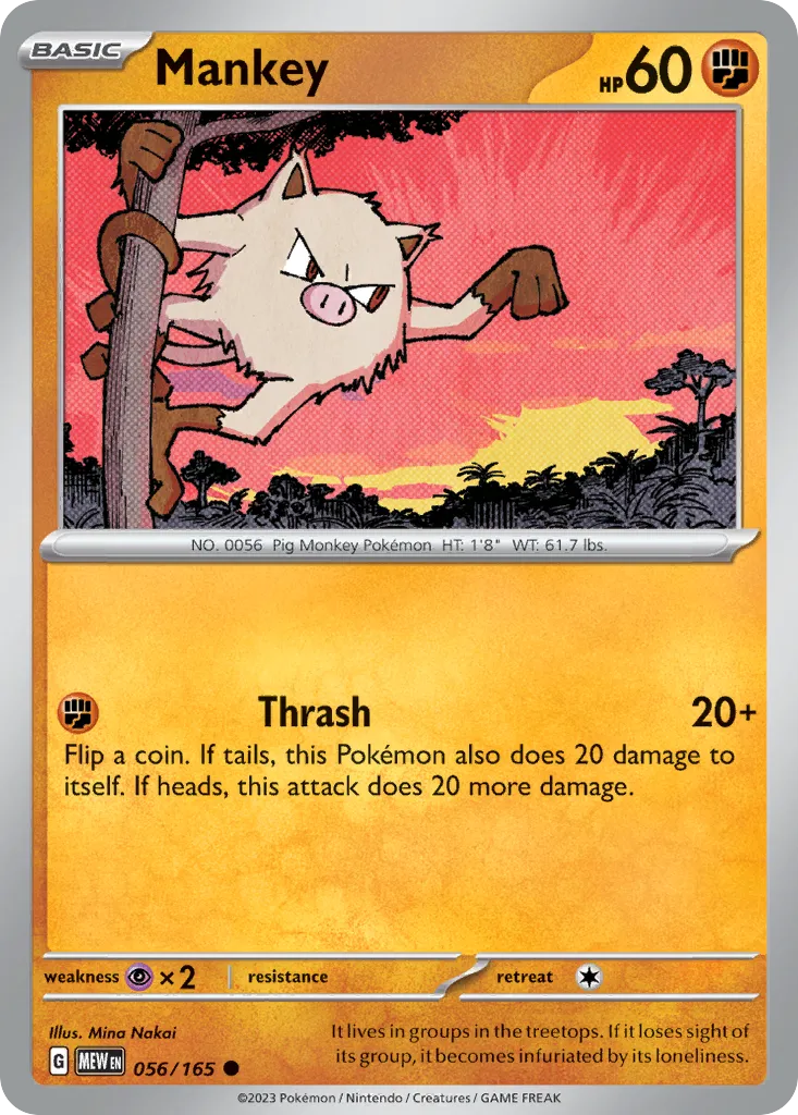 Mankey #56, 151 Reverse Holo