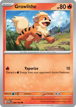 Growlithe #58, Reverse Holo