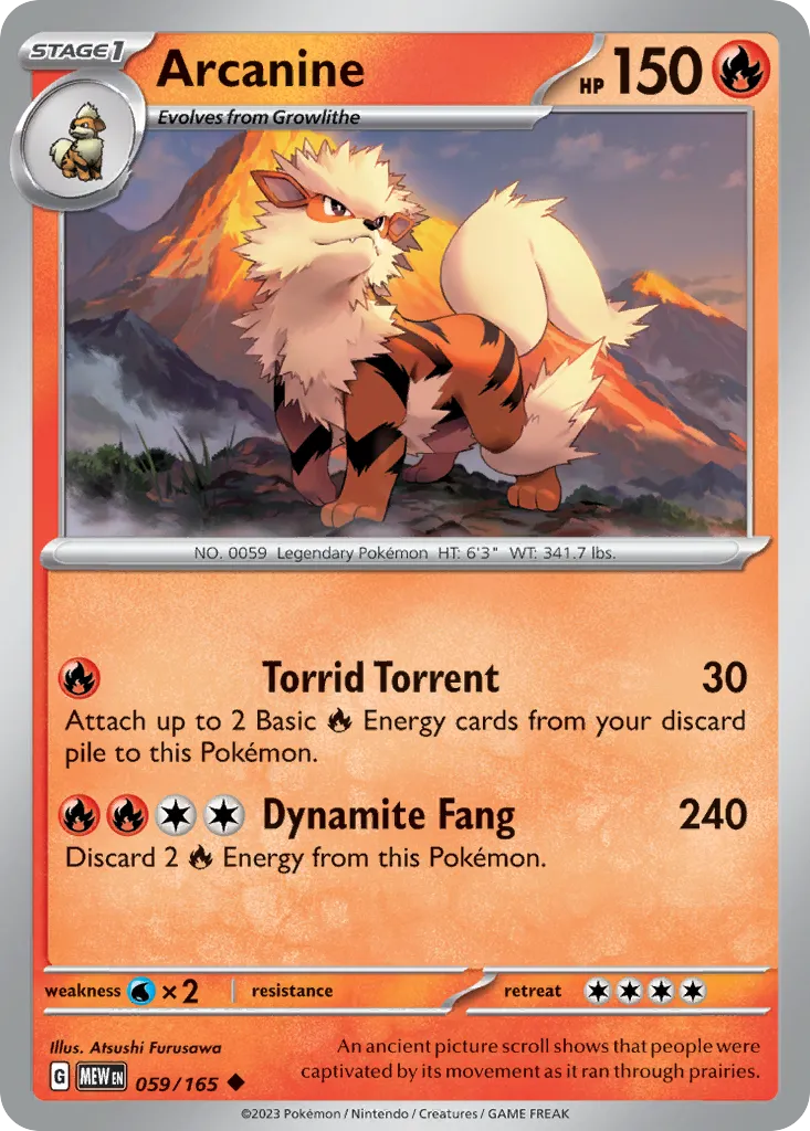 Arcanine #59, 151 Reverse Holo