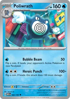Poliwrath #62, Reverse Holo